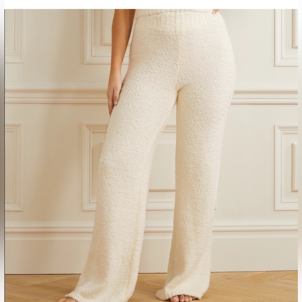 SKIMS Cozy Knit Wide Leg Lounge Pants Bone Ivory Plus Size 4X/5X